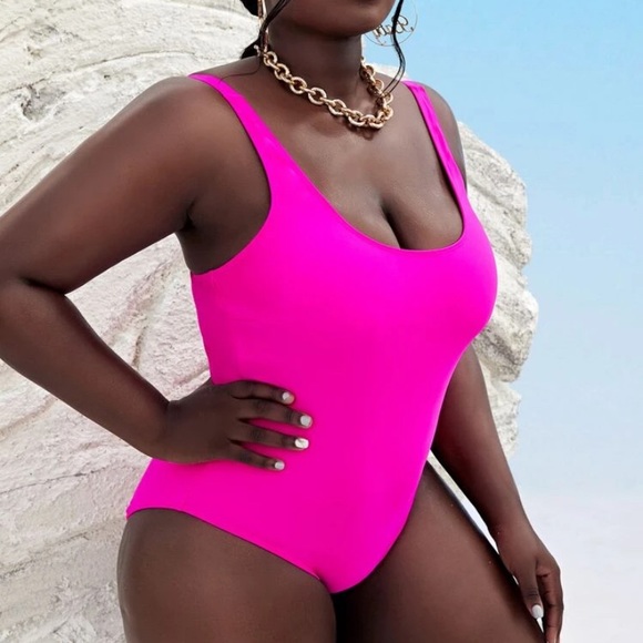Plus Neon Pink One Piece Swimsuit - Picture 8 of 10
